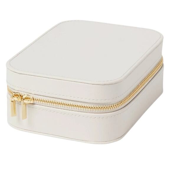 Brightroom Large Travel Accessory Organizer – Taupe Faux Leather – Jewelry Case - Picture 1 of 6